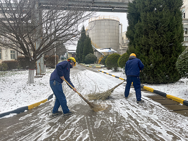 物料車(chē)間化工四班班組人員即時(shí)清理巡檢道路的冰雪地面.jpg